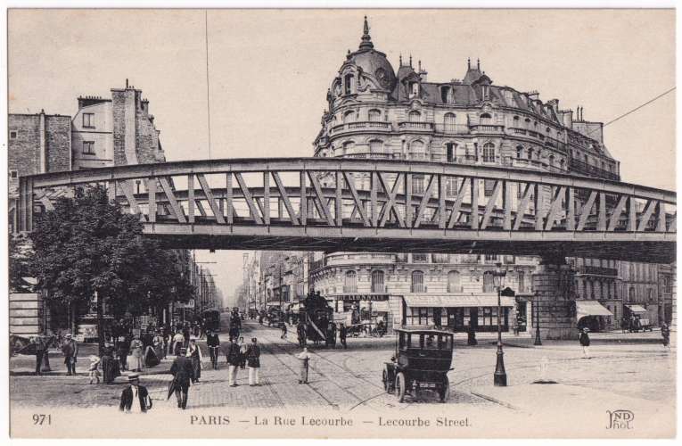 CPA 75 Paris - Rue Lecourbe, métro aérien - non circulée