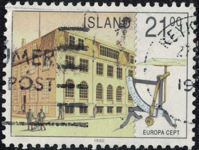 Islande 1990 Oblitéré Used Post office buildings Bâtiments Postaux Y&T IS 679 SU