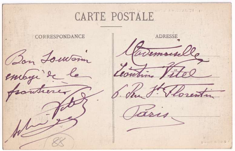 CPA 88 Bussang - A la frontière, col d'Oderen - écrite