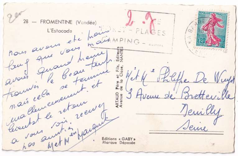CPSM Fromentine - L'estacade, bateau Le Goulet - circulée en 1961