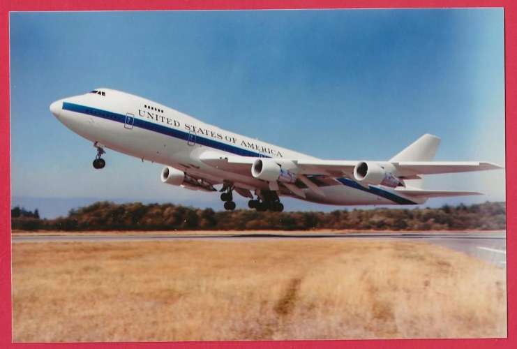 PHOTO REPRODUCTION AVION PLANE FLUGZEUG - BOEING 747 UNITED STATES OF AMERICA AU DÉCOLLAGE
