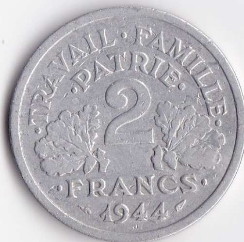 FRANCE - 2 FRANCS Francisque -   ANNEE 1944 C