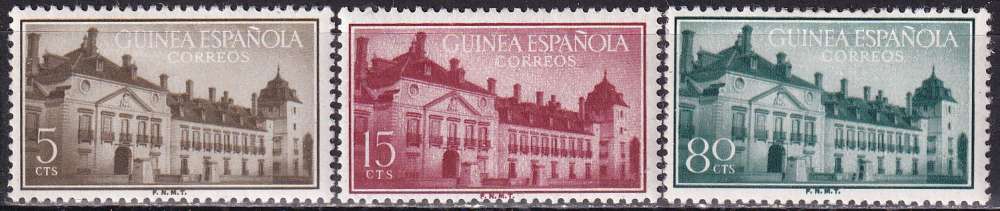 guinée espagnole ... n° 368 à 370  neufs* ... 1955