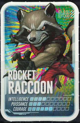 Carte à Collectionner Collector Pars en Mission Marvel E. Leclerc Rocket Raccoon 048