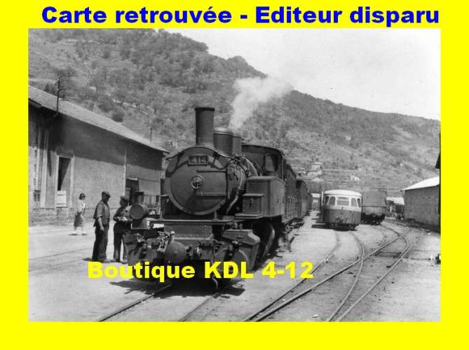  BVA 635-01- Train, loco 030+030 T n° 414 en gare - LE CHEYLARD - Ardèche - CFD Vivarais