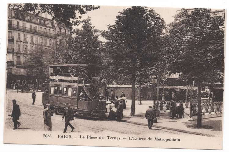 cpa Paris la Place des Ternes .L'Entrée du Métropolitain