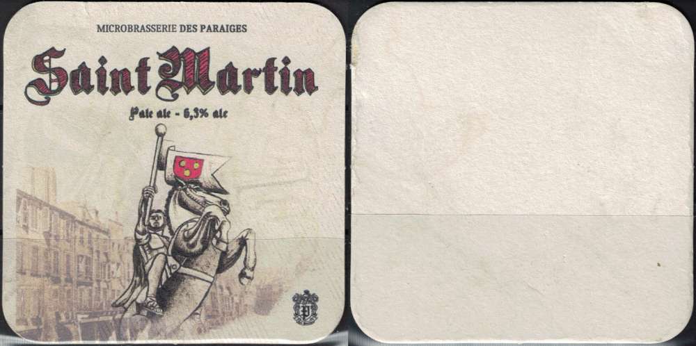 France SB Sous Bock Beermat Microbrasserie des Paraiges Saint Martin SU