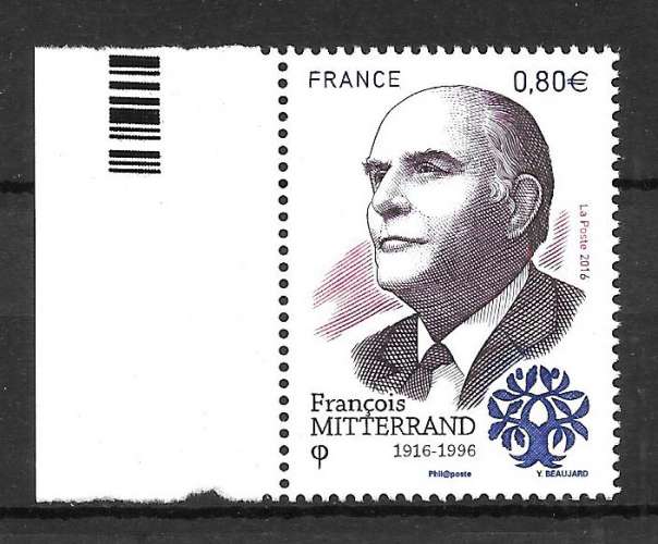 Année 2016 : Y. & T. N° 5089 ** F.  Mitterand