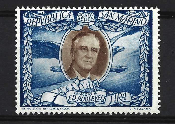 SAN MARIN - PA - Y & T : 053 (N**) - ROOSEVELT