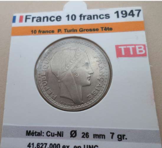 FRANCE 10 FRANCS 1947