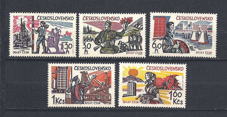 TCHECOSLOVAQUIE  Y & T N° 1399/03**  20é Anniversaire Libération