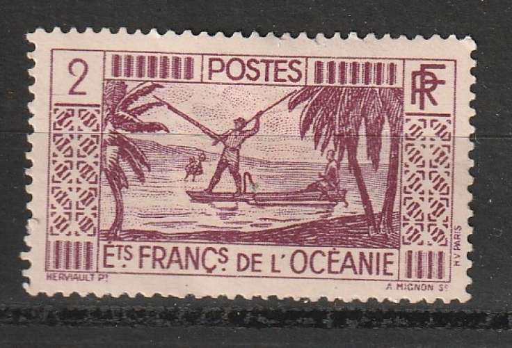 Ets Français d' Océanie 1934 YT 85 Neuf * charnière