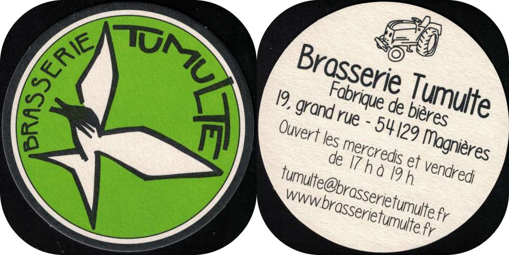 France SB Sous Bock Beermat Bière Beer Brasserie Tumulte 54 Magnières