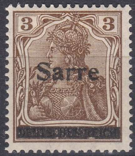 Région de la Sarre 1920  N° 3 MH (H25) 