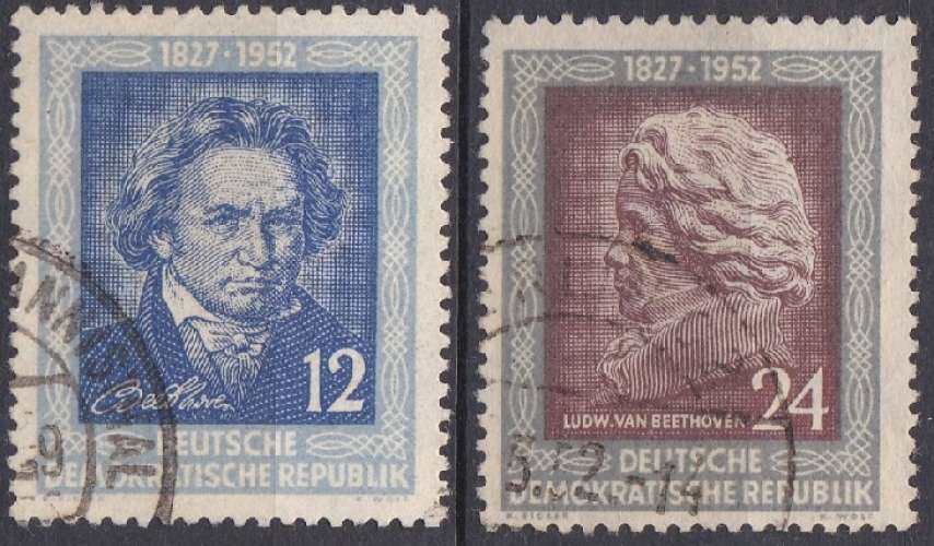 Allemagne DDR 1952 N° 59-60 125e anniversaire de la mort de Beethoven  (H29) 