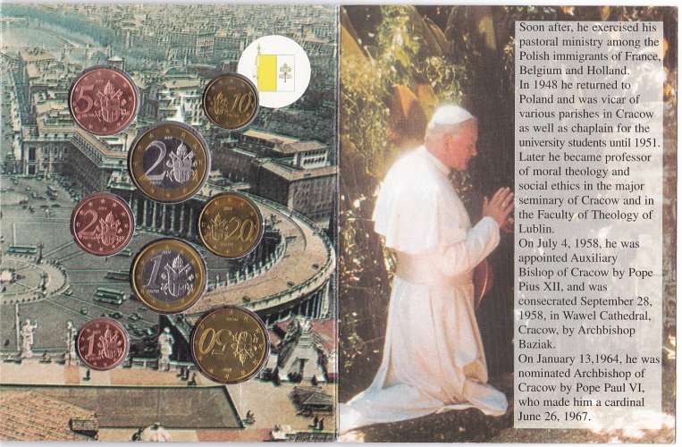 VATICAN (paranumismatique - exonumia) FDC 8 Pièces euros privés et non circulants année 2004