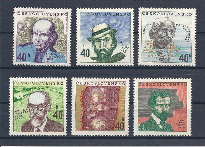 TCHECOSLOVAQUIE  Y & T N° 1924/29**   Personnalités célébres