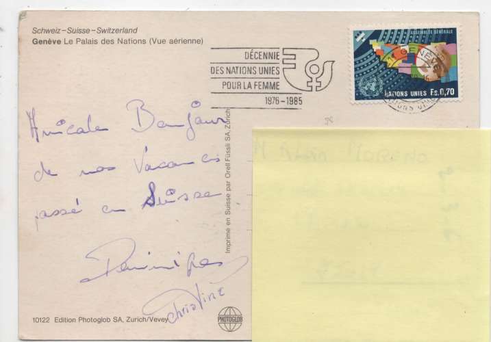 cpm  Suisse genève Le Palais des Nations timbrée YT 78