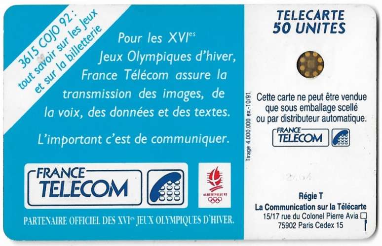 F193 TÉLÉCARTE - PHONE CARD 1991 - Hockey sur glace.