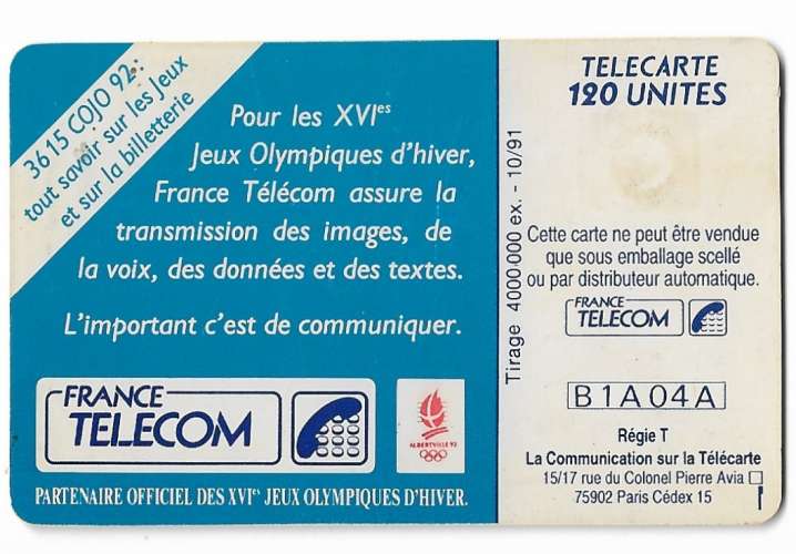 F194 TÉLÉCARTE - PHONE CARD 1991 - Hockey sur glace.