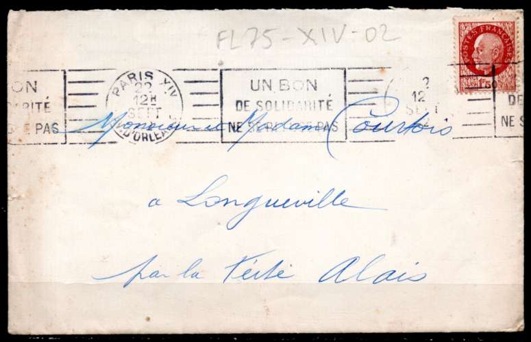 Dept 75 PARIS XIV 1943 > FL continu  / Bon De Solidarite