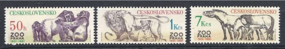 TCHECOSLOVAQUIE  Y & T N° 2458/60 **  50é Anniversaire du zoo de Prague D