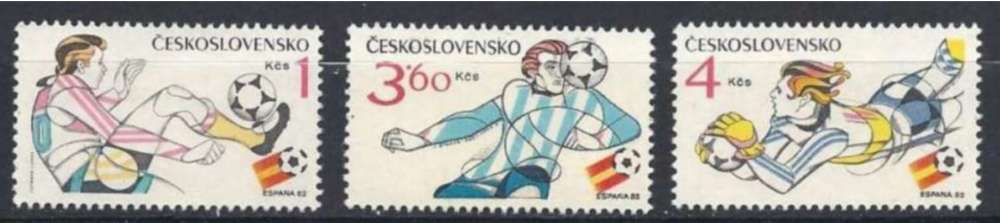 TCHECOSLOVAQUIE  Y & T N° 2470/72 **  Espana 82  coupe du monde Football  D