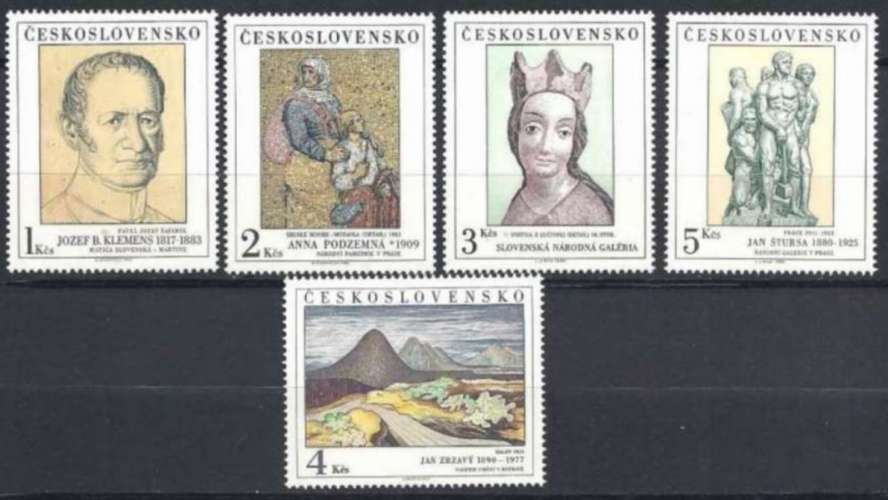 TCHECOSLOVAQUIE  Y & T N° 2415/19 **  Tableaux des Galeries Nationales   D