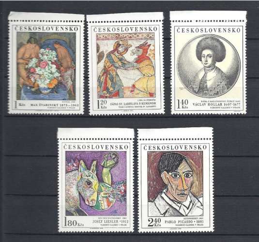 TCHECOSLOVAQUIE  Y & T N° 1948/52 **  Tableaux des Galeries Nationales  D