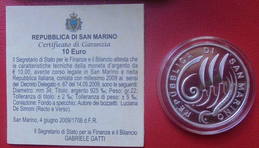 SAINT MARIN 10 euros Union économique et monétaire 2009 BE.