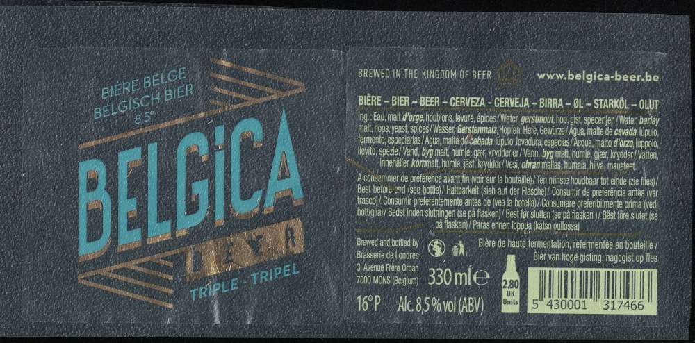 Belgique Etiquette Bière Beer Label Belgica Beer Triple