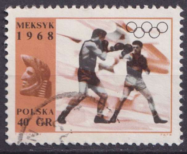 Pologne 1968 Y&T 1706 oblitéré - Jeux olympiques de Mexico, boxe 