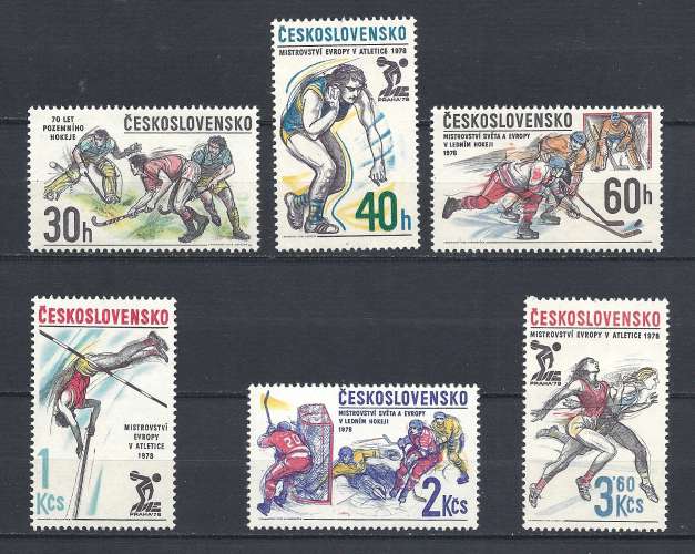 TCHECOSLOVAQUIE  Y & T N°  2266/71 **   Anniversaire et événements sportifs D