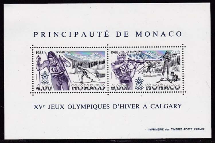 MONACO - BLOC NEUF Y&T 040 - JEUX OLYMPIQUES DE CALGARY