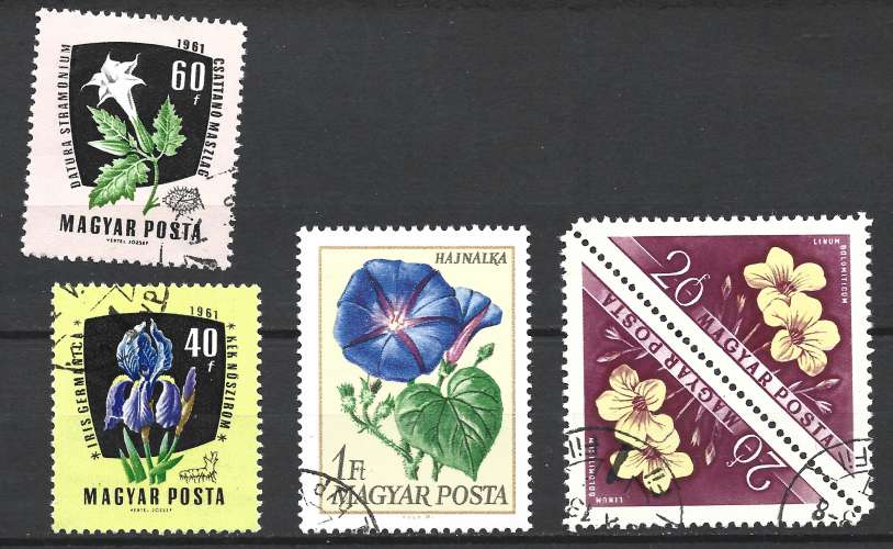 Hongrie 1961 - Y & T :  Fleurs : datura, iris