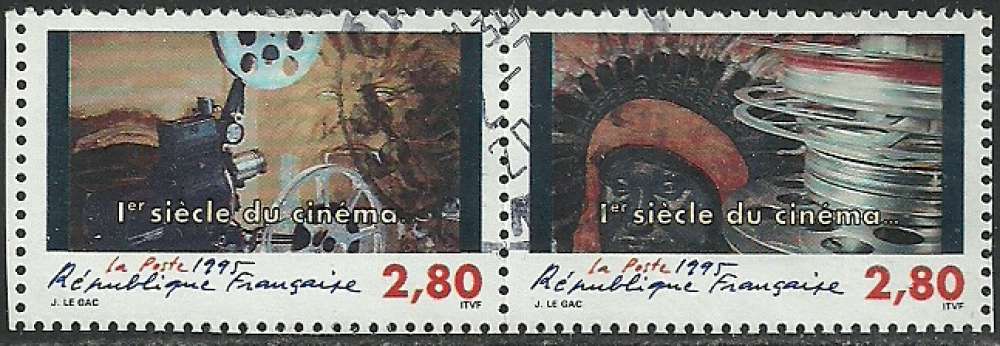 France 1995 - 1er siècle du cinéma - N° 2921 2922 oblitérés.