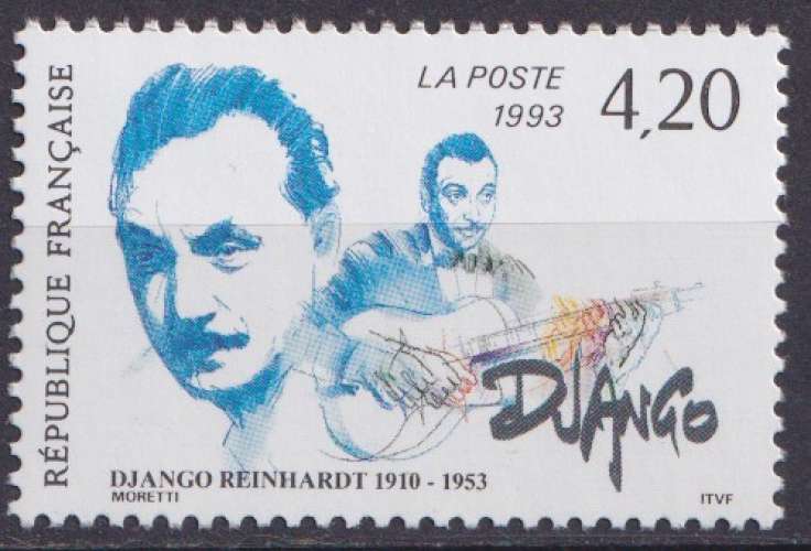 France 1993 Y&T 2810 neuf sans charnière - Django Reinhardt (scan dos) 