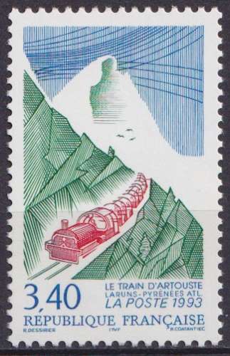 France 1993 Y&T 2816 neuf sans charnière - Le train d'Artouste (scan dos)