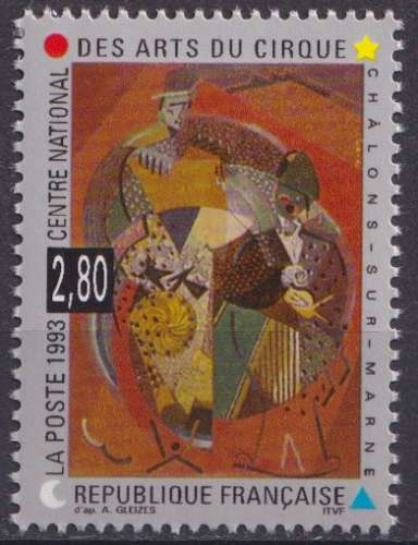 France 1993 Y&T 2833 neuf sans charnière - Centre national des arts du cirque (scan dos) 