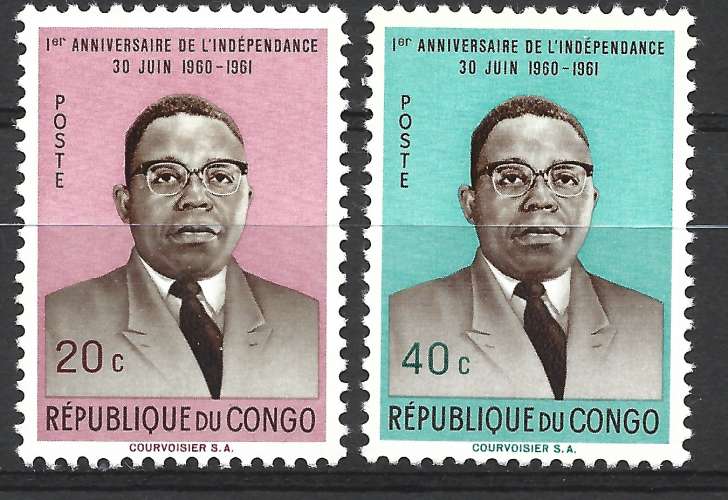 Congo 1961 - Y & T : 431 et 432 (N**) - Président Kasavubu