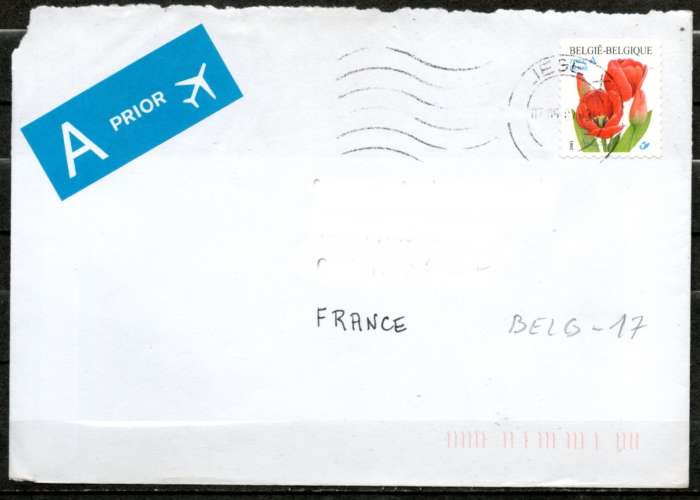 Belgique > France > Lettre FG 6LO LIEGE 2002 > Tulipe adhesif