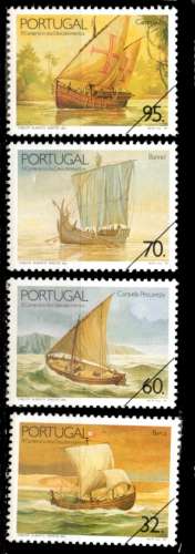 Portugal Yvert N°1809 à 1812 Oblitéré 1990 Bateaux grandes découvertes