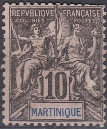 Martinique 1892 N° 33 Paix et Mercure   (H38)