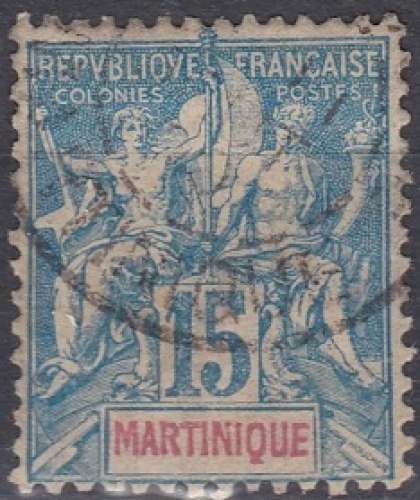 Martinique 1892 N° 34 Paix et Mercure  (H38)