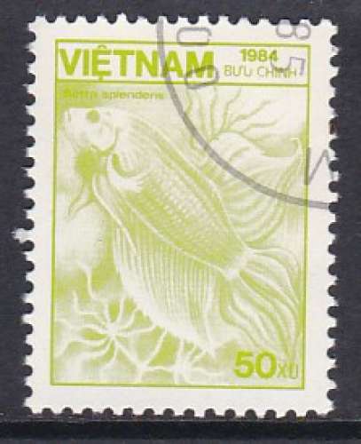 VIETNAM - TIMBRE OBL. Y&T 0555 - POISSON : COMBATTANT (BETTA SPLENDENS)