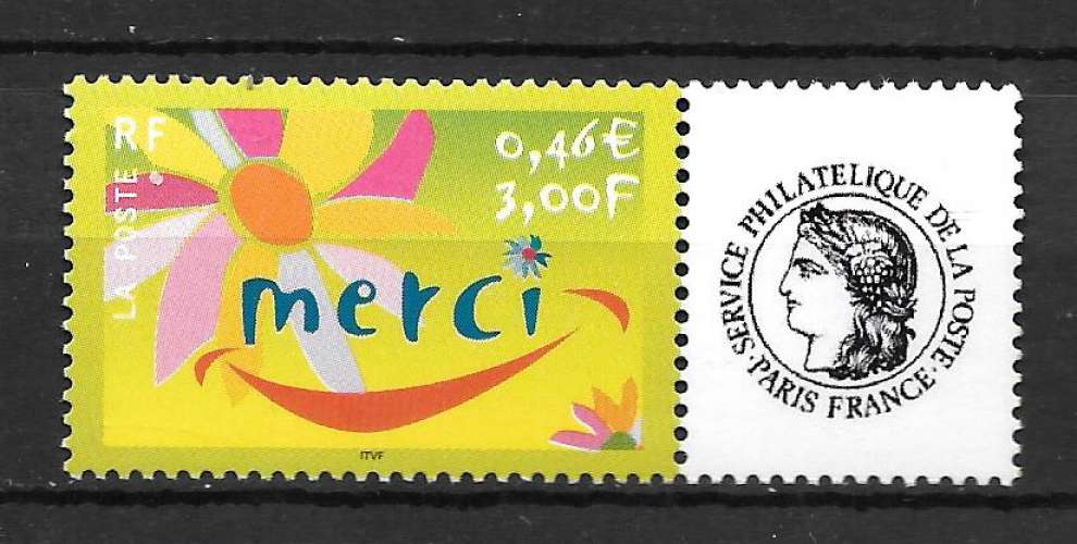 Année 2001 : Y. & T. N° 3433  ** Cérès Tirage Offset
