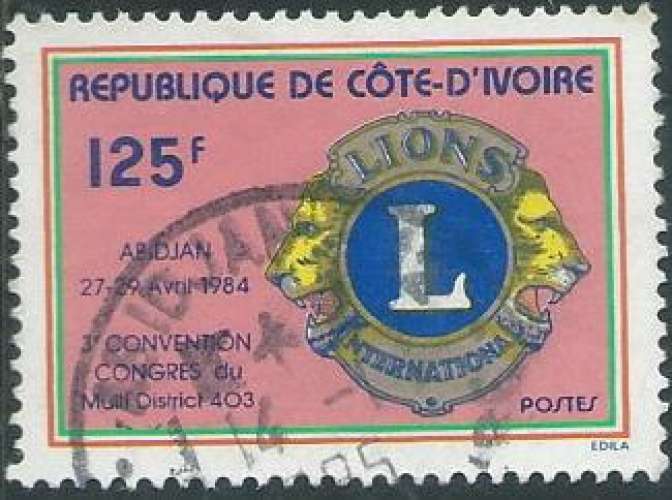 Côte d'Ivoire - Y&T 0684 (o) - Lions Club -