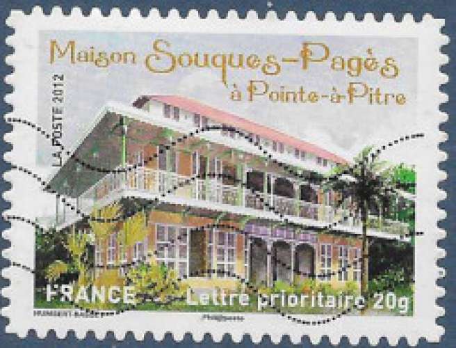 FRANCE 2012 : yt 736 Oblitéré/Used #  Maison Souques-Pagès à Pointe-à-Pitre