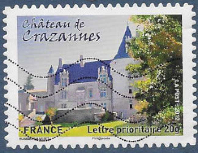 FRANCE 2012 : yt 729 Oblitéré/Used #  Château de Crazannes