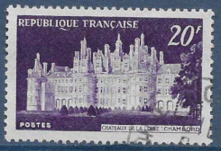 FRANCE 1952 : yt  924 Oblitéré/Used # Chateau de Chambord